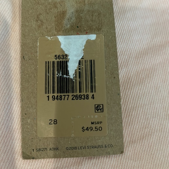NWT LEVIS 501 high rise pale pink cut offs shorts size 28 - Picture 4 of 10